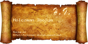 Holczman Ibolya névjegykártya